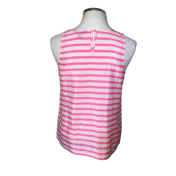 J. Crew Pink Striped Sleeveless Tank Top Women’s Size 8 - Picture 3 of 6
